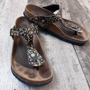 Birkenstock Gizeh Watercolor Flower Floral Birko-Flor Vegan Regular 39 8 8.5
